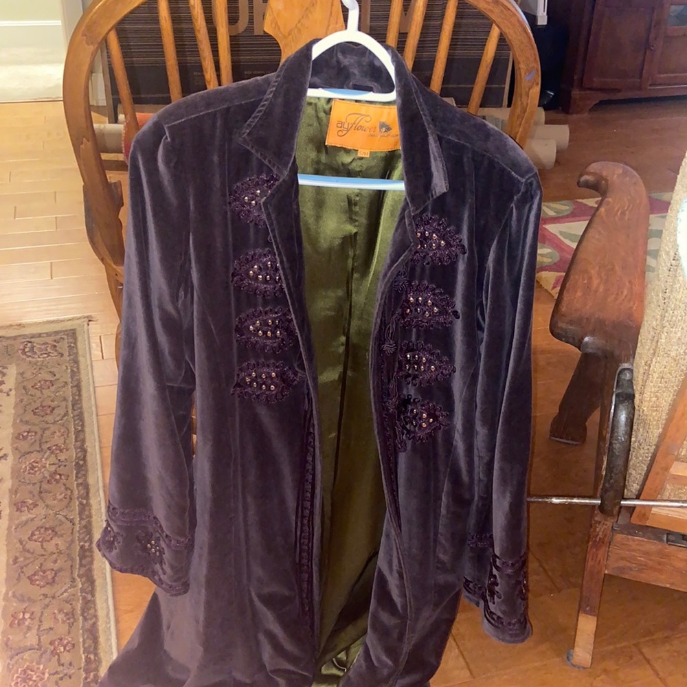AyFlower Velvet Coat